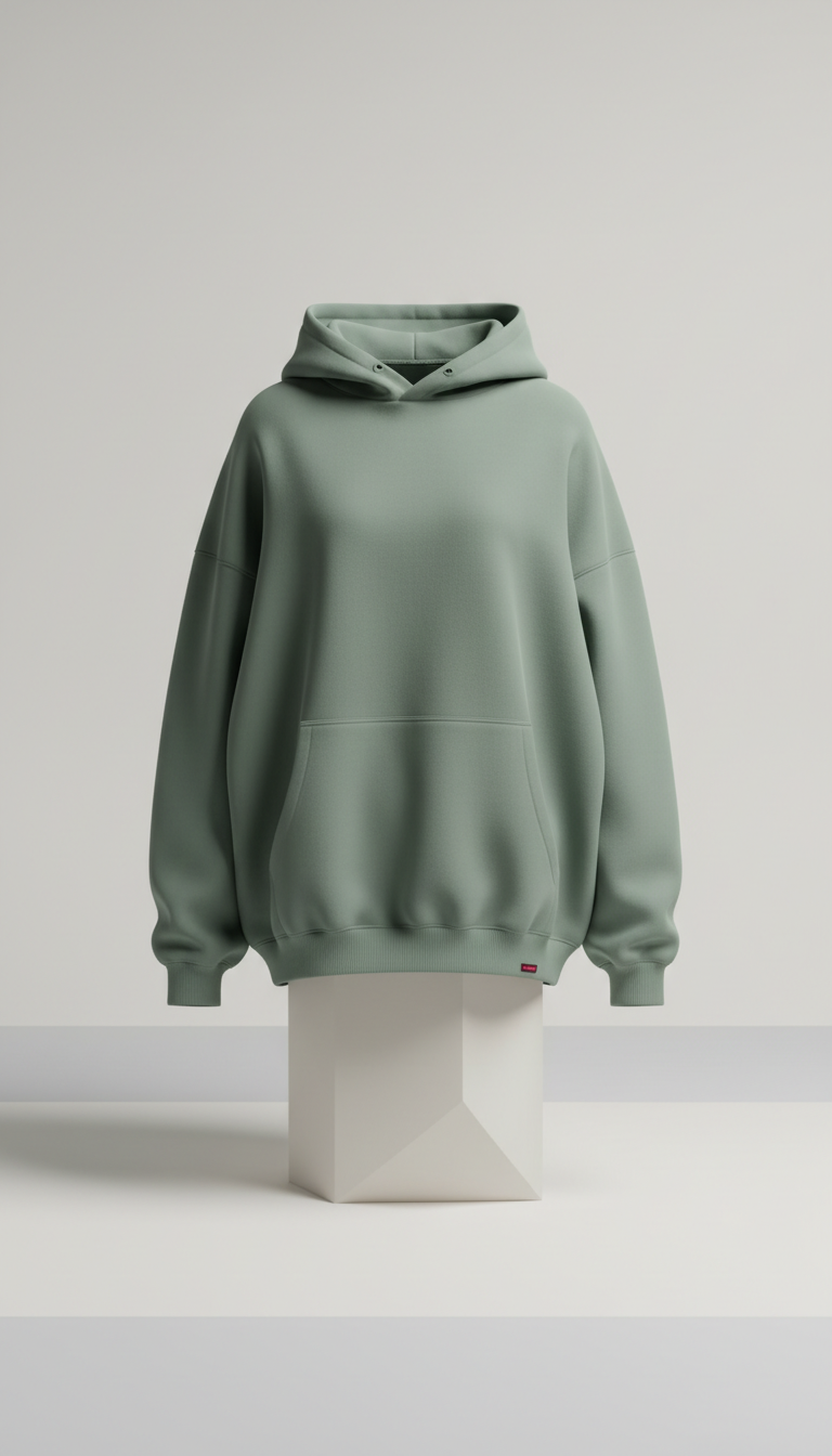 Hoodie surdimensionné vert sauge coton doux
